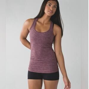 Lululemon Cool Racerback Tank Top in Heathered Boudreaux Drama Purple - Size 4
